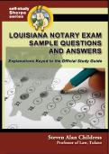 Louisiana Notary Exam Sample Questions and Answers 2024 UPDATE