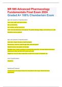 NR 565 Advanced Pharmacology  Fundamentals Final Exam 2024  Graded A+ 100% Chamberlain Exam
