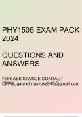 PHY1506 Exam pack 2024(Questions and answers)