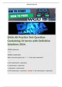 WGU D426  Data Management Foundations Study Guide Bundle. 