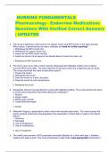 NURSING FUNDAMENTALS Pharmacology - Endocrine Medications Questions With Verified Correct Answers &vert; UPDATED