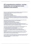 ATI comprehensive predictor- nursing leadership and management exam questions and answers&period;