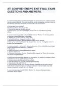 ATI COMPREHENSIVE EXIT FINAL EXAM QUESTIONS AND ANSWERS