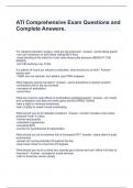 ATI Comprehensive Exam Questions and Complete Answers
