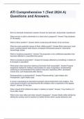 ATI Comprehensive 1 &lpar;Test 2024 A&rpar; Questions and Answers&period;