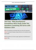 Test Prep - Web Development Foundations WGU Study Guide Test Questions Containing 203 terms with Solutions 2024. 