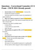 Questions - Correctional Counselor (CC1) Exam - CDCR 2024 Already passed.