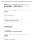 CNA Oregon State Exam with Correct Answers 2023 2024 100&percnt; verified&period;