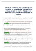 ATI PN MANAGEMENT EXAM LATEST UPDATE 2022-2023/ PN MANAGEMENT ATI PROCTORED /MANAGEMENT PN ATI PROCTORED EXAM QUESTIONS AND ANSWERS WITH RATIONALES| AGRADE
