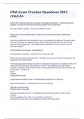 CNA Exam Practice Questions 2023 2024 Rated A&plus;&period;