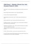 CNA Exam 1 - Module  Illinois Cna  And Answers Rated A&plus; 20232024&period;