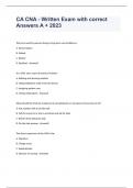 CA CNA - Written Exam with correct Answers A &plus; 20232024&period;