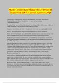 Music Content Knowledge &lpar;5113&rpar; Praxis II Exam With 100&percnt; Correct Answers 2024