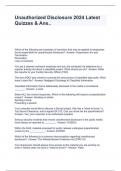 Unauthorized Disclosure 2024 Latest Quizzes & Ans&period;&period;