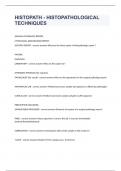 HISTOPATH - HISTOPATHOLOGICAL TECHNIQUES Question and answers rated A+ 2023/2024