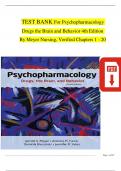 Psychopharmacology: Drugs, the Brain, and Behavior, 4th Edition TEST BANK By Meyer Nursing, Complete Chapters 1 - 20, Newest Version
