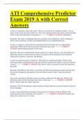 ATI Comprehensive Predictor Exam 2019 A with Correct Answers