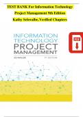 TEST BANK For Information Technology Project Management 9th Edition by Kathy Schwalbe, Verified Chapters 1 - 13, Updated Newest Version