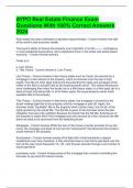 AYPO Real Estate Finance Exam Questions With 100&percnt; Correct Answers 2024 