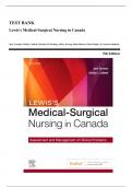 Test Bank - Lewis’s Medical-Surgical Nursing in Canada, 5th Edition (Tyerman, 2023), Chapter 1-72 | All Chapters