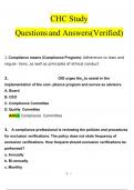 CHC Study Questions and Answers 2024 / 2025 | 100% Verified Answers