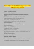 Sports Medicine HOSA Exam Questions with 100&percnt; Correct Answers