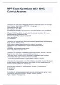 MPP Exam Questions With 100&percnt; Correct Answers&period;