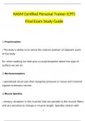 NASM CPT Final Exam Study Guide (2024 / 2025) (Verified)