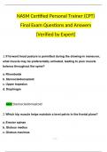 NASM CPT Exam Questions and Answers (2024 / 2025) (Verified Answers)