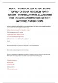 NGN ATI NUTRITION 2024 ACTUAL EXAMS: TOP-NOTCH STUDY RESOURCES FOR A+ SUCCESS - VERIFIED ANSWERS, GUARANTEED PASS | SECURE ACADEMIC SUCCESS IN ATI NUTRITION NGN MATERIAL