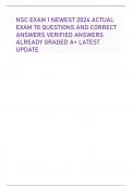 NSC EXAM 1 NEWEST 2024 ACTUAL EXAM 70 QUESTIONS AND CORRECT ANSWERS VERIFIED ANSWERS ALREADY GRADED A+ LATEST UPDATE