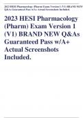 2023 HESI Pharmacology (Pharm) Exam Version 1 (V1) BRAND NEW Q&As Guaranteed Pass w/A+ Actual Screenshots Included. 2023 HESI Pharmacology (Pharm) Exam Version 1 (V1) BRAND NEW Q&As Guaranteed Pass w/A+ Actual Screenshots Included
