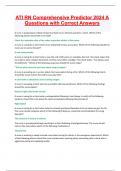 ATI RN Comprehensive Predictor 2024 A Questions with Correct Answers 