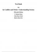 Test Bank For In Conflict and Order Understanding Society 15th Edition By Stanley Eitzen, Kelly Smith, Maxine Zinn (All Chapters, 100% Original Verified, A+ Grade) 