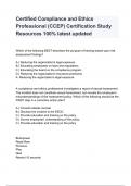 Certified Compliance and Ethics Professional &lpar;CCEP&rpar; Certification Study Resources 100&percnt; latest updated