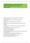 NASM Weight Loss Specialist Exam Questions with Correct Answers 2024&sol;2025