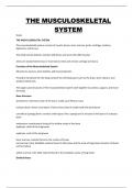 THE MUSCULOSKELETAL SYSTEM BEST SUMMARY NOTES TO PASS IN THE EXAMINATION