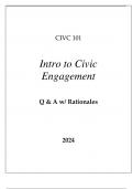 CIVC 101 CIVIC ENGAGEMENT PRINCIPLES EXAM Q & A WITH RATIONALES 2024&period;