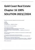 LATEST Gold Coast Real Estate Chapter 16 100% SOLUTION 2023//2024