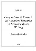 ENGL 101 COMPOSITION & RHETORIC II&lpar;ADVANCED RESEARCH & EVIDENCE