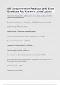 ATI Comprehensive Predictor 2020 Exam Questions And Answers Latest Update