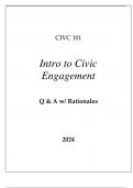CIVC 101 CIVIC ENGAGEMENT PRINCIPLES EXAM Q & A WITH RATIONALES 2024.