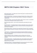 MKTG 3340 Chapters 10&11 Terms