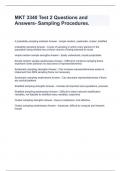 MKT 3340 Test 2 Questions and Answers