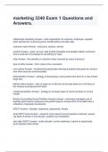 marketing 3340 Exam 1 Questions and Answers