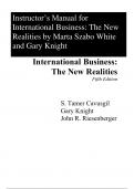Instructor Manual With Test Bank For International Business The New Realities 5th Edition By Cavusgil, Knight, Riesenberger (All Chapters, 100% Original Verified, A+ Grade)