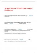 NUR 635 ADVANCED PHARMACOLOGY Final Review