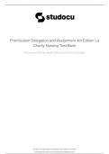 Prioritization Delegation and Assignment 4 Edition LaCharity Nursing Test Bank All Chapters