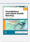 Test Bank for Foundations and Adult Health Nursing 9th Edition by Cooper