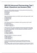 NSG 533 Advanced Pharmacology Test 1 Week 4 Questions and Answers 2024 